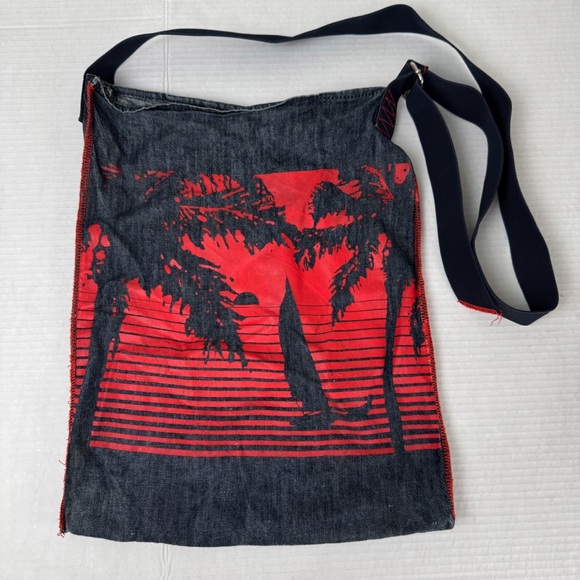 Vintage Gap crossbody shopping bag sailboat palm tree print - Picture 1 of 11